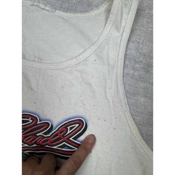 Vtg Dale Earnhardt Shirt Mens Large White Goodwrench racing Tank Top Double Side - Picture 6 of 11